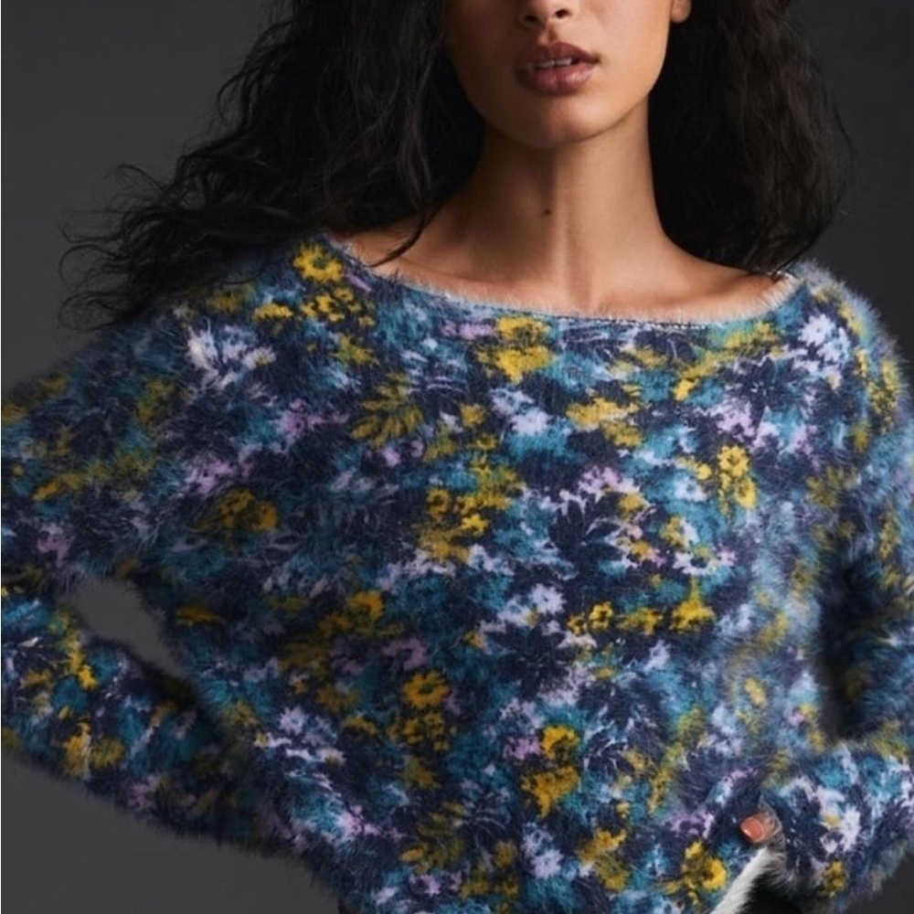 Anthropologie Pilcro Cropped Eyelash Sweater - Picture 2 of 6
